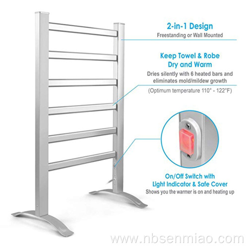 Towel Drying Rack with 6 Bars Aluminum Frame